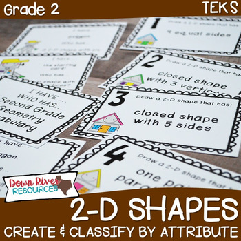 Preview of Second Grade NEW Math TEKS 2.8AC: Create/Classify 2D Shapes by Attribute Bundle