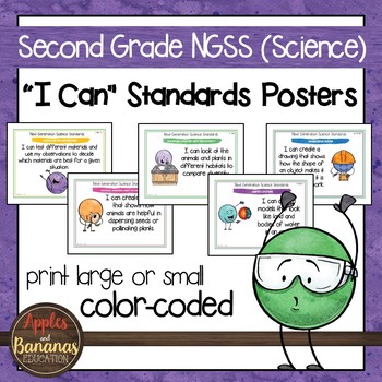 Preview of Second Grade NGSS "I Can" Science Standards Posters
