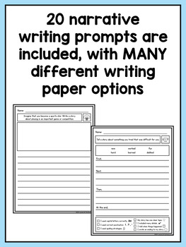 Second Grade Narrative Writing Prompts For Differentiation | TpT