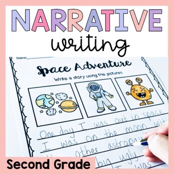 Preview of Second Grade Narrative Writing Prompts and Worksheets