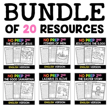 Preview of New Testament Kids Sunday School Activities Bible Lessons Bundle