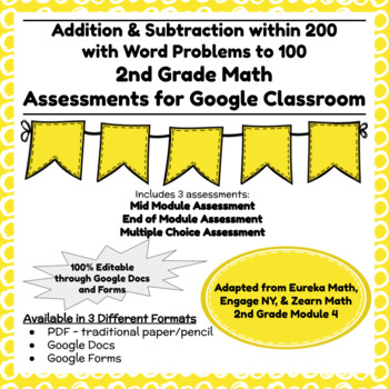 Preview of Digital & Printable Engage NY Grade 2 Math Module 4 - Assessments