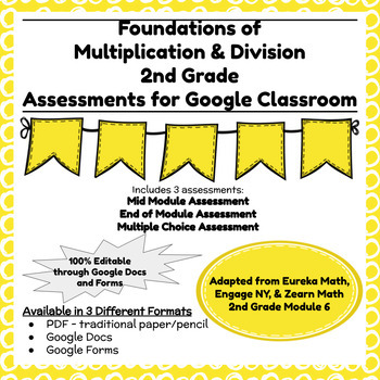 Preview of Digital & Printable Engage NY Grade 2 Math Module 6 - Assessments