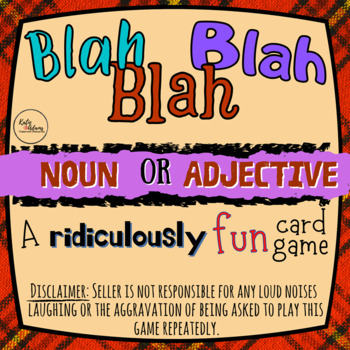 Preview of Second Grade: Noun or Adjective, Parts of Speech, Card Game