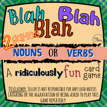 Preview of Second Grade: Noun or Verb, Parts of Speech Card Game