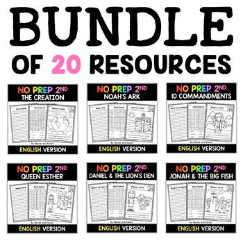 Preview of Old Testament Kids Sunday School Activities Bible Lessons Bundle