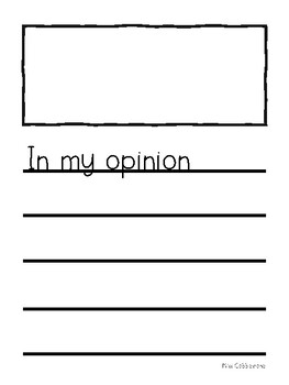 Second Grade Opinion Writing Paper by Miss Cobblestone's Resources