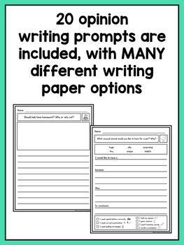 second grade opinion writing prompts for differentiation tpt