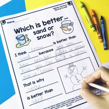 second grade opinion writing promptsworksheets by