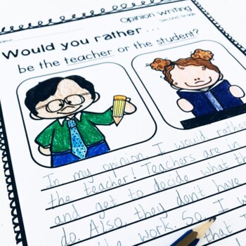 second grade opinion writing prompts and worksheets tpt