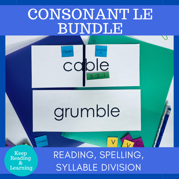 Preview of Consonant le Count Back 3 Syllable Division Printable Worksheets Google Slides™