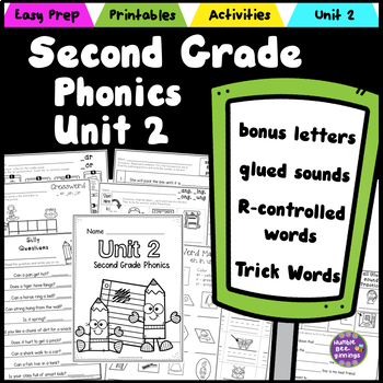 Preview of Second Grade Phonics Unit 2 - Glued sounds, Bonus Letters, R-Controlled Words