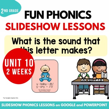 Preview of Second Grade Phonics Google Slides and PowerPoint Slideshow Unit 10 Lessons