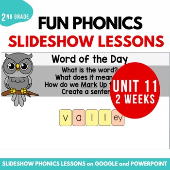 Preview of Second Grade Phonics Google Slides & PowerPoint Slideshow Unit 11 Lessons