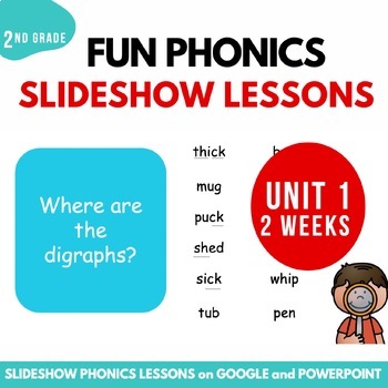 Preview of Second Grade Phonics Lesson Unit 1 Slideshow with Google Slides and Power Point