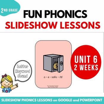 Preview of Second Grade Phonics Google Slides & Power Point Unit 6 Digital Resources Lesson