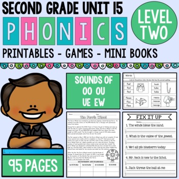 Preview of Second Grade Phonics Level 2 Unit 15 OO, UE, EW