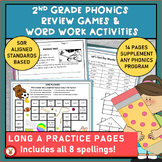 Second Grade Phonics Review Games and Word Work Activities