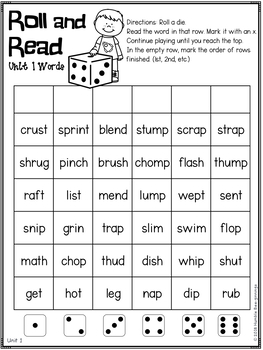 second grade phonics unit 1 cvc words digraphs blends tpt