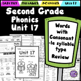 Second Grade Phonics Unit 17 Consonant-le Type Syllables a