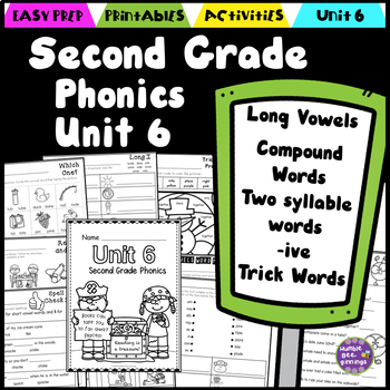 Preview of Second Grade Phonics Unit 6 - V-C-e, 2 Syllable Words, Trick Words