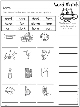 Second Grade Phonics Unit 8 Sounds of AR and OR Trick Words | TPT