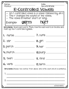 Second Grade Phonics Unit 9 Worksheets by 2teachalatte | TpT