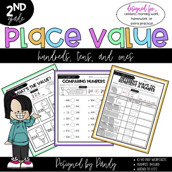 Preview of Second Grade Place Value Worksheets - Aligned to Common Core State Standards
