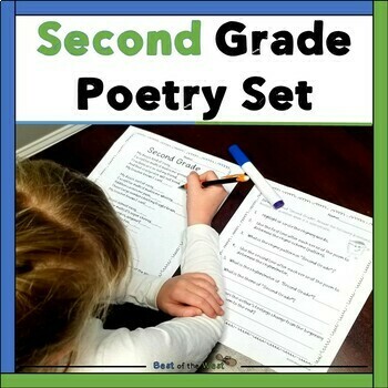Preview of Second Grade Poetry - Simple Poems - Reading Set - Elements of Poetry
