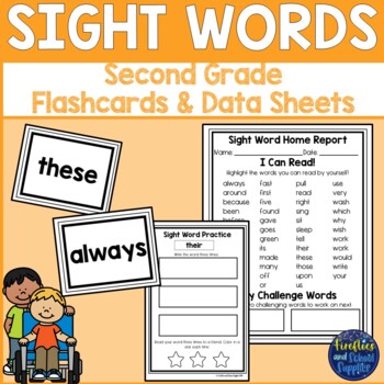 Second Grade Printable Sight Word Flashcards Data Sheets and Practice ...