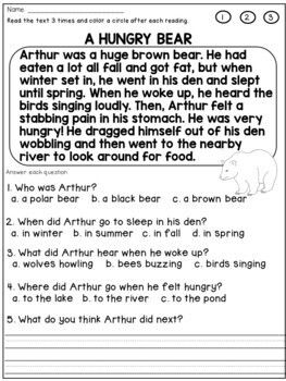 2nd Grade Reading Prehension Passages And Questions By