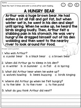 2nd 3rd grade reading passages with comprehension questions print and digital