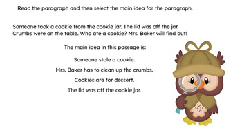 Preview of Second Grade Reading Comprehension - Easel Self-Checking - Main Idea