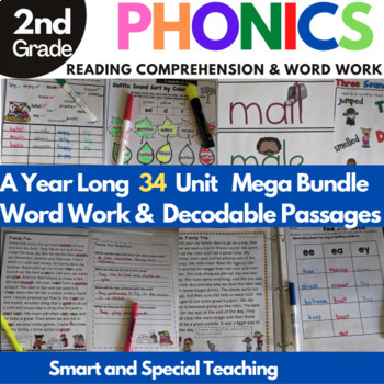 Preview of Second Grade Reading Comprehension & Word Work Bundle