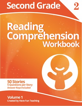 Preview of Second Grade Reading Comprehension Workbook - Volume 1 (50 Stories)