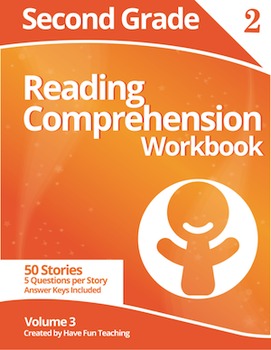 Preview of Second Grade Reading Comprehension Workbook - Volume 3 (50 Stories)