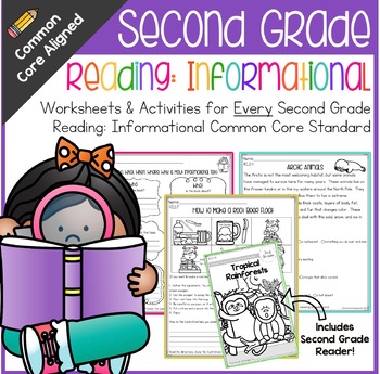 Preview of Second Grade Reading: Informational Text Common Core No Prep Packet