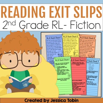 Preview of Second Grade Reading Passages Exit Tickets - RL Fiction Quick Check Assessments