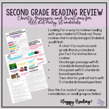 Preview of Second Grade Reading Review-Literary Standards