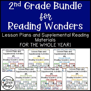 Preview of Second Grade Reading Wonders ALL YEAR BUNDLE!