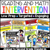 2nd Grade Reading and Math Intervention Binder - No Prep BUNDLE