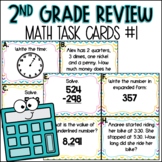 2nd Grade Math Spiral Review | Task Cards Set 1 of 5