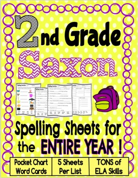 Preview of Second Grade Saxon Spelling Worksheets