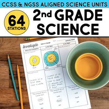 Preview of 2nd Grade Science Curriculum - NGSS UNIT BUNDLE Centers & Experiments Activities