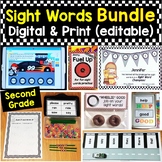 Second Grade Sight Words Bundle Editable Printable Pages &
