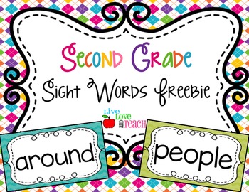 Preview of Second Grade Sight Words FREEBIE Summer Pop Collection