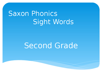 Preview of Second Grade Sight Words Powerpoint