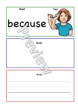 Preview of Second Grade Sight Words-Read it, Sign it, Build it & Write it