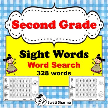 18 Second Grade Sight Words, Word Search Worksheet, Vocabulary Activity
