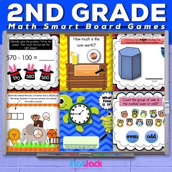 Preview of Second Grade Math Smart Board Promethean Flipchart Games BUNDLE